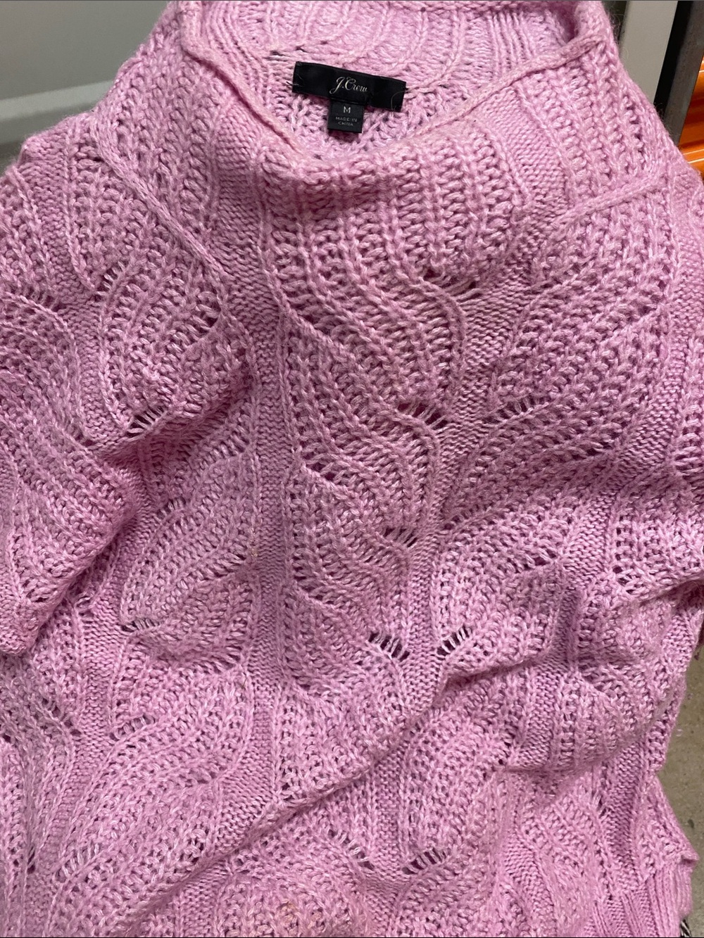 J. Crew Light Pink Cable Knit Turtleneck Sweater